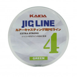 PE41-14 Шнур JIG Line 4x Kaida,  100м, 30 lb, green