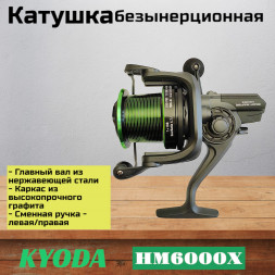 Катушка KYODA HM6000X, 7+1 подшипник, передний фрикцион