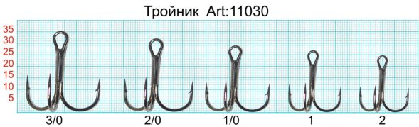 Крючок-тройник FISH SEASON с кругл. поддевом №10 BN 12шт 11030-10F
