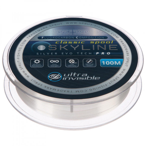Леска SPRUT Skyline Fluorocarbon Composition EvoTech Classic Silver 0.335 100м
